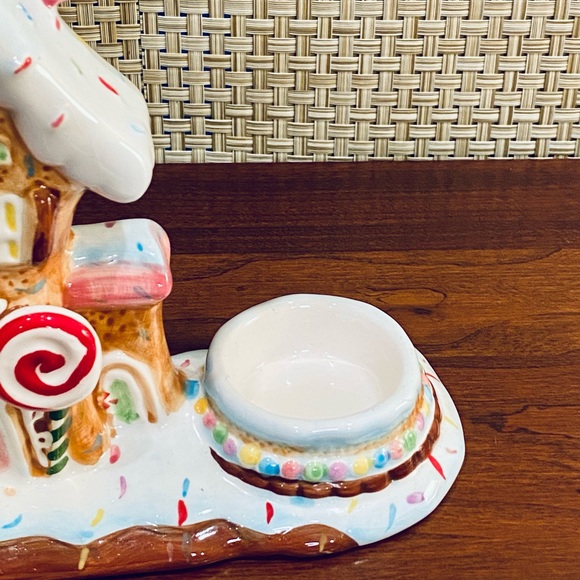 🎄🌟HP🌟Ceramic Gingerbread Windmill Cookie Bakery Christmas Decor Candle Holder - Picture 5 of 9